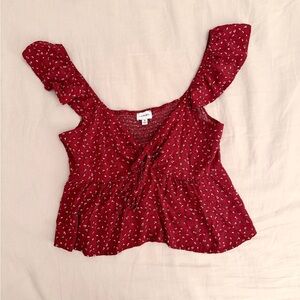 La hearts red babydoll top